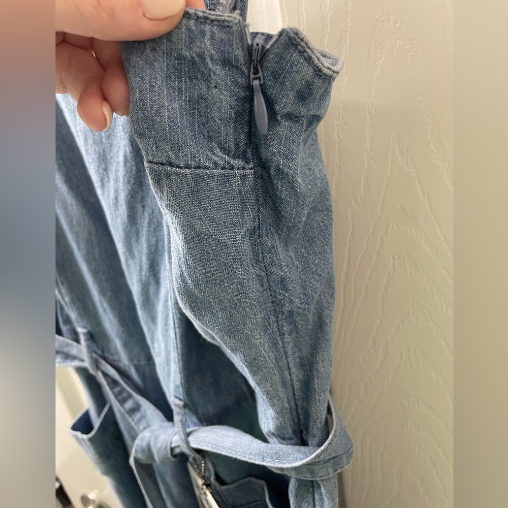 Rewash NWT Juniors' Belted Denim Jumpsuit - Picture 8 of 12